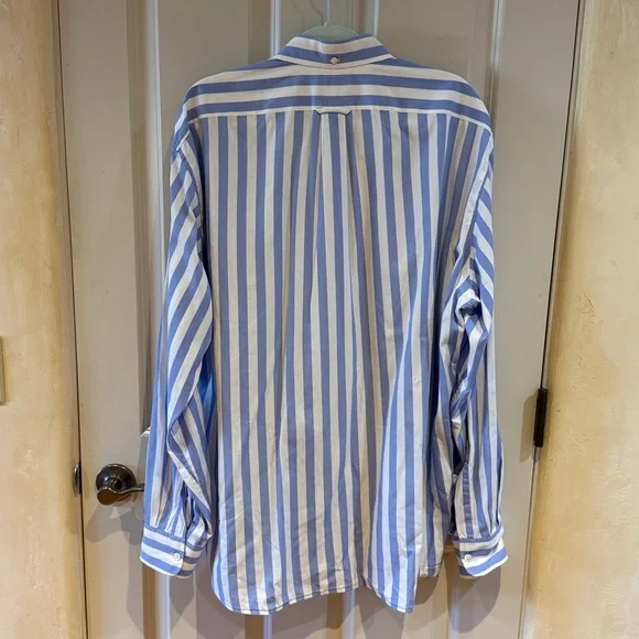 Faconnable Blue and White Striped Button Down Shirt - Picture 6 of 6